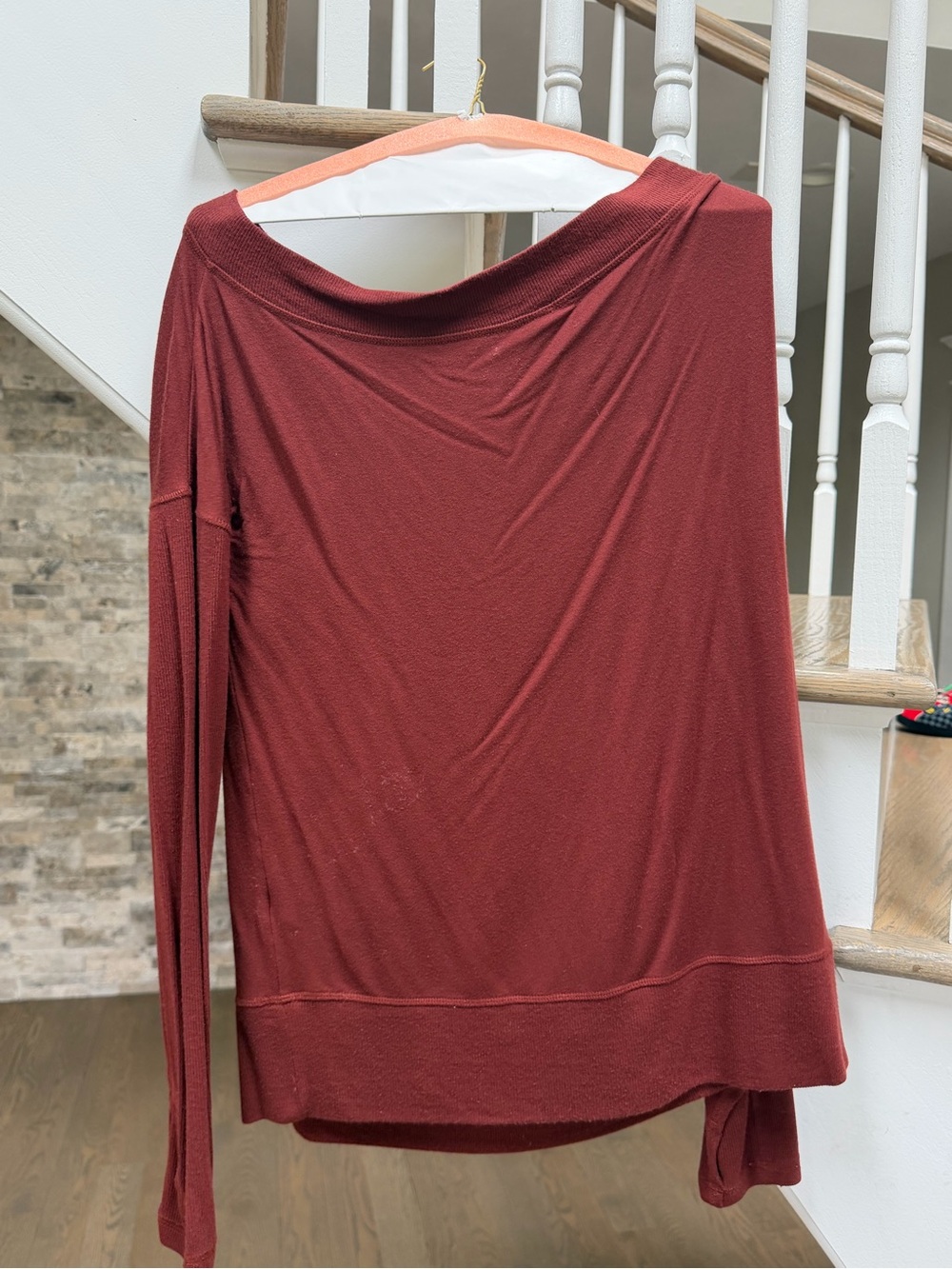 Athleta Long Sleeve Top in Burgundy